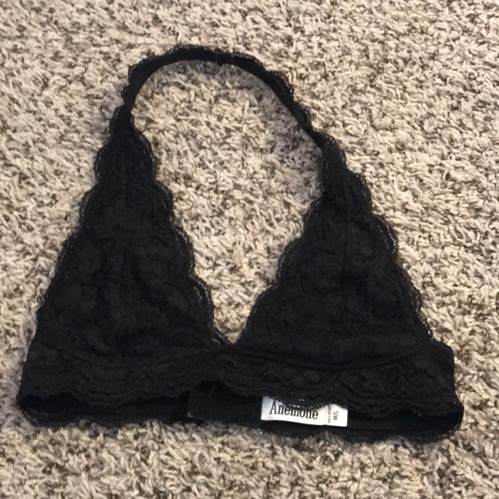 Black halter bralette.